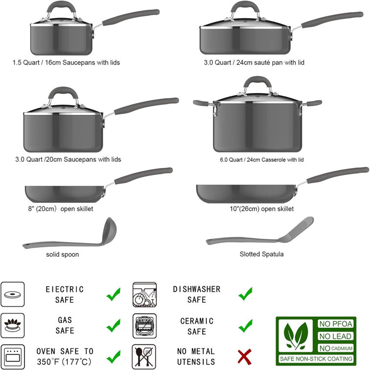 YITAHOME 8 - Piece Non-Stick Aluminum Cookware Set
