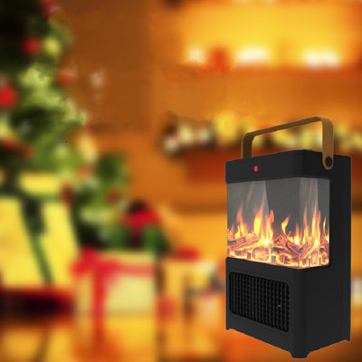Chaufferette de foyer électrique 1500W avec flamme à DEL 3D, portative, double, pour le bureau à domicile, intérieur, décoration de Noël, utilisation à l'intérieur