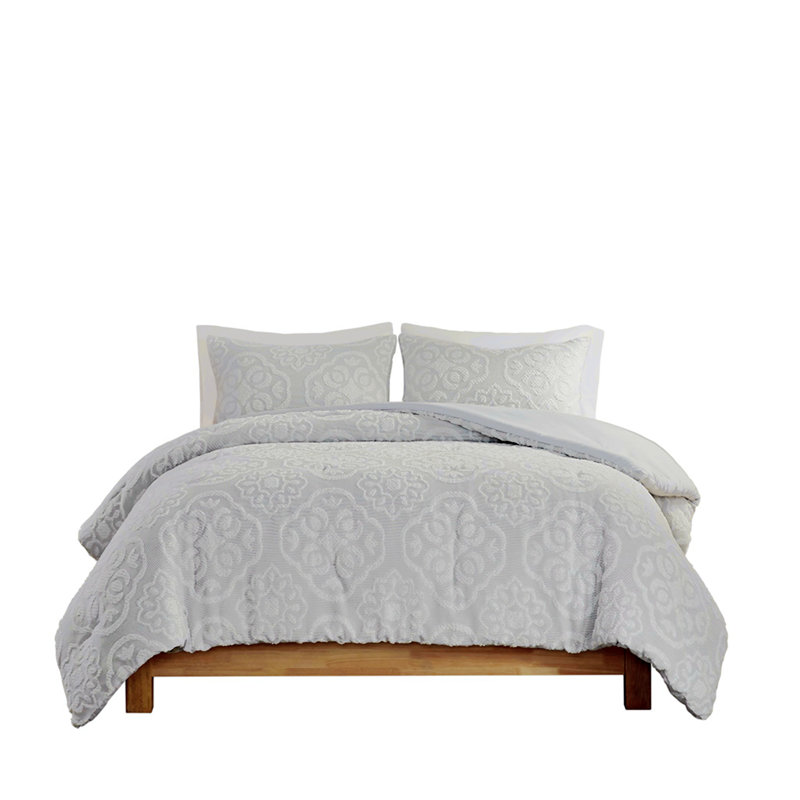 Polyester Comforter, Taupe/Blue Geometric Shapes, Full Comforter + 2 Pillowcases