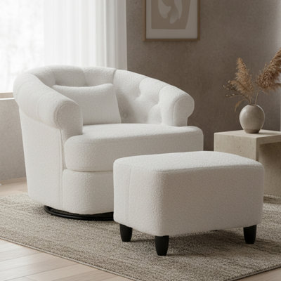 Fauteuil d'appoint pivotant en tonneau Wismestr