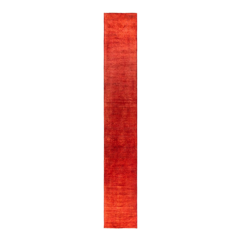 Tapis unique rouge / orange 2 pi 9 po x 17 pi 10 po Overyed