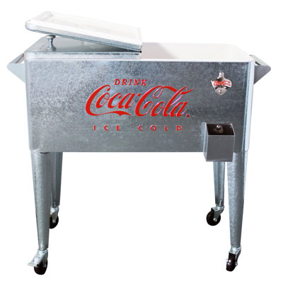 Leigh Country 80 Quarts Serving Station / Cart Cooler with wheels in Silver
