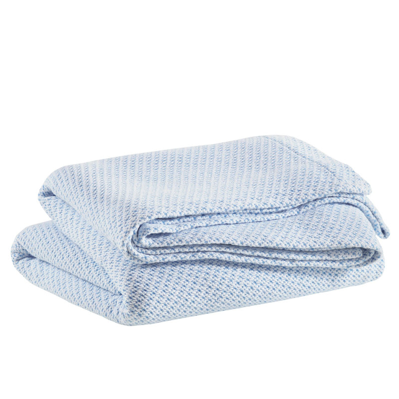 Quinn Cotton Blanket, Twin/Twin XL Blanket, Blue