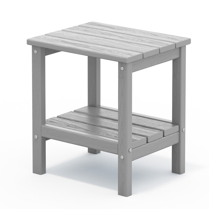 Wolak Double-Tier Patio Table Side Table, Space Gray