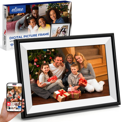 Frameo 10.1" WiFi ELIME Digital Picture Frame - Auto Rotate - Free Unlimited Storage, Micro SD Slot