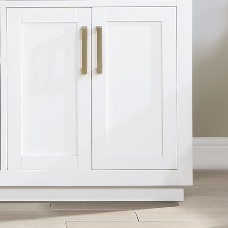Ensemble de meuble-lavabo double 60 po Gavino, Or, Blanc