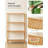 4-Tier Bamboo Storage Shelf, Multifunctional Shelving Unit For Entryway, Bathroom, Living Room, Balcony, Kitchen, Natural Finish