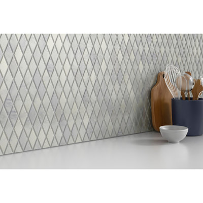 Carrelage mural en marbre poli Marble Wf Winter Frost 10 po x 13 po (9,02 pieds carrés / cas)