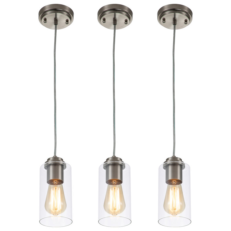 Luminaire suspendu conique 1 lumière, Nickel satiné