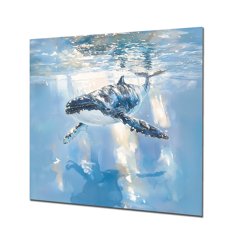 Baleine, sérénité, «Mhale», décoration murale en métal animalier traditionnel, H 29 po x l 29 po