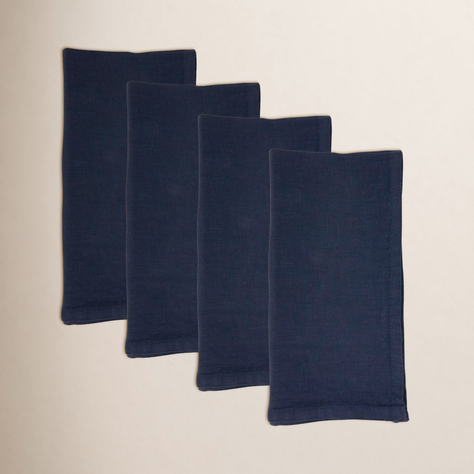 Caliban Reversible Linen Napkin, Midnight Blue