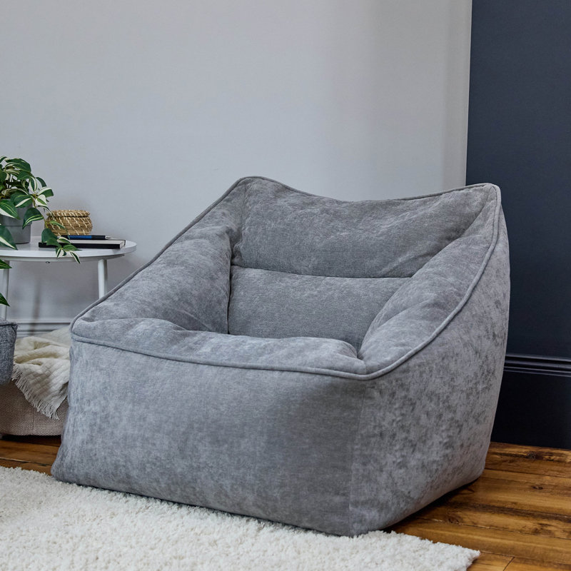 Natalia Armchair Bean Bag, Grey, Chenille
