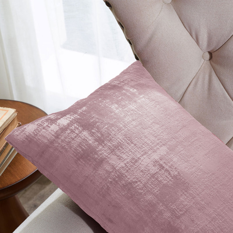 Soft Pink Textured Polyester Microsuede Pillow Covers Set