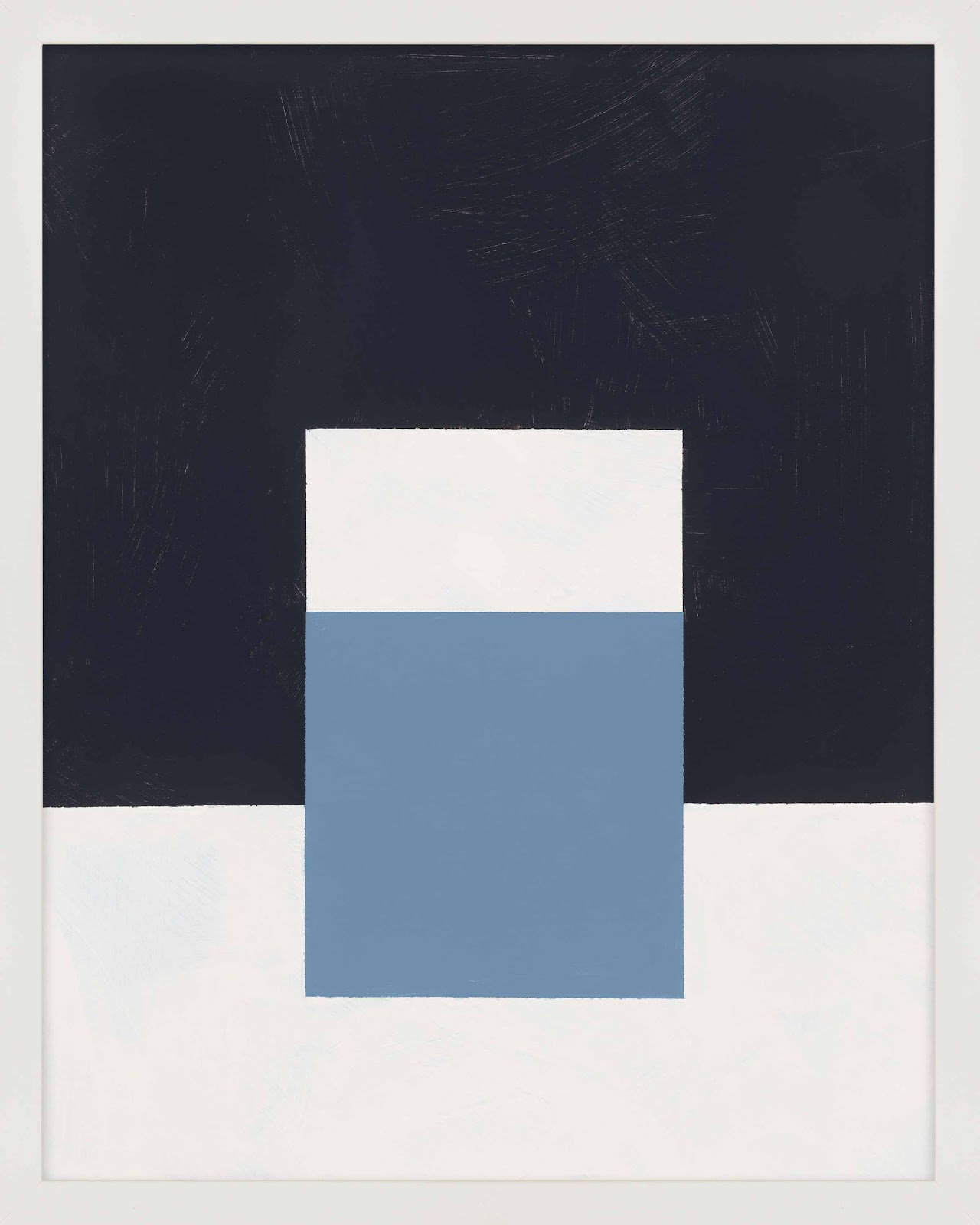 Square Sky by Robert Kamnatnik, White Framed Paper, 30" H x 24" W x 1.25" D