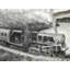 Reproduction de locomotive rétro sur toile