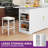 Rolling Kitchen Island Set With Trash Can, Stainless Steel Countertop, Drop Leaf, 2 Bar Stools-308068272