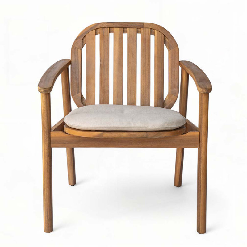Fauteuil de patio extérieur en bois d'acacia