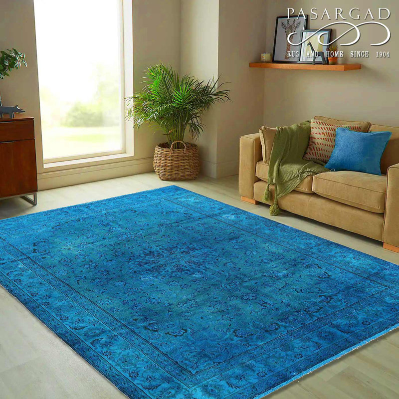 Tapis persan Tabriz teint à la main 6 pi 3 po x 9 pi 4 po
