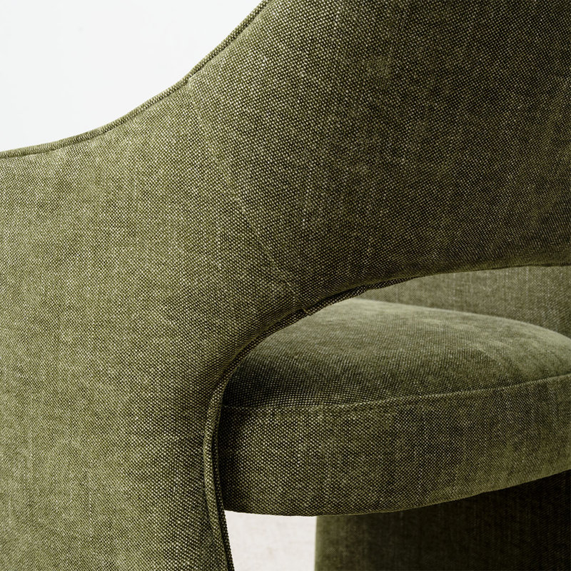 Fauteuil d'appoint rembourré en tissu, Vert olive