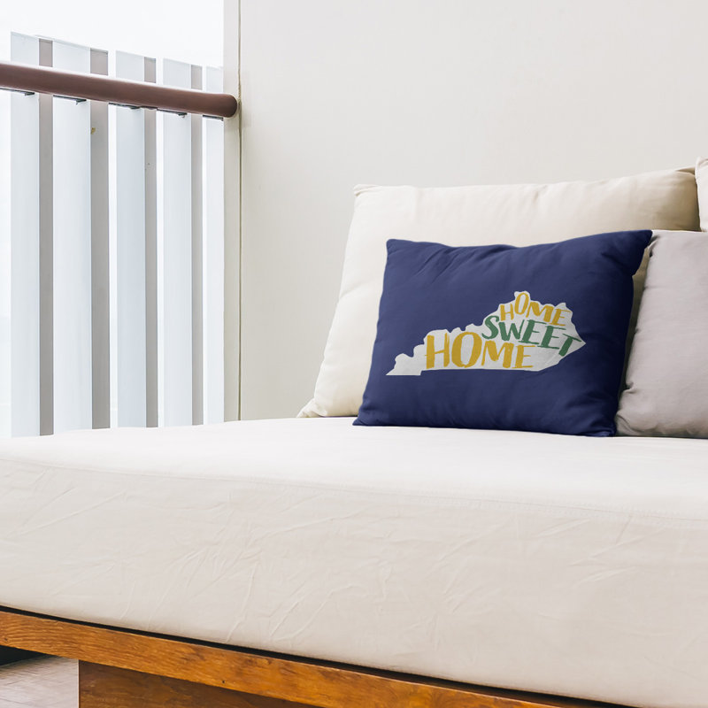 Home Sweet Indoor/Outdoor Lumbar Pillow, Navy, Kentucky