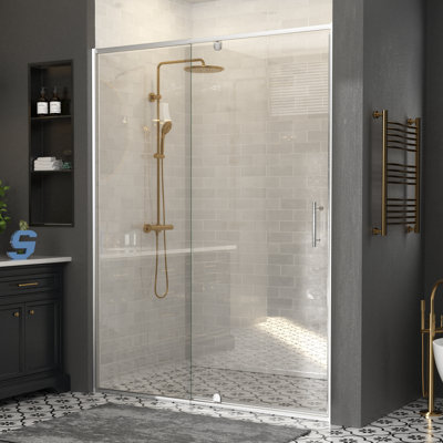 44-48＂W X 71＂H Semi-Frameless Pivot Swing Shower Door with 1/4＂Tempered Glass