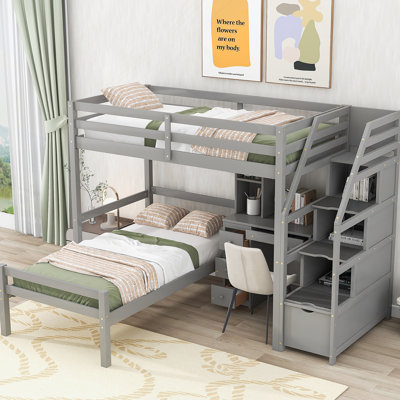 Loft Bed With A Sd-Alone Bedstorage Staircasedeskshelves And Drawers