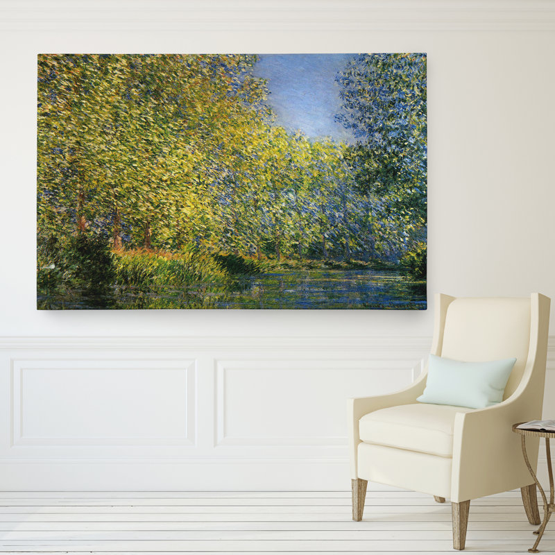 «Bend in the River» par Claude Monet, reproduction d'art sur toile tendue, H 32 po x l 48 po x p 1,5 po
