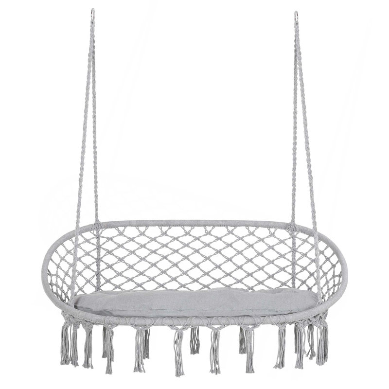 Balancelle en macramé pour 2 personnes Outsunny, Gris