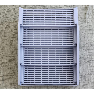 Elevated Cat Ramp/Stairs with Filter Function – Litter Box Step, Anti-Tracking, Easy to Clean, Fits Automatic Litter Boxes, Non-Slip, for Small & Elderly Cats (Grey)