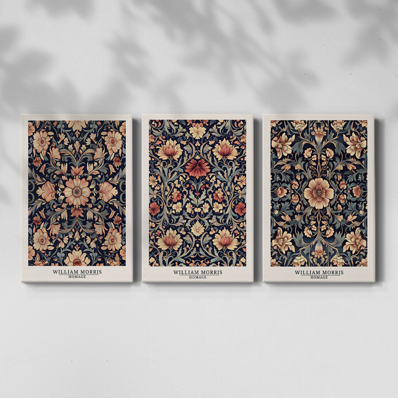 Collection de 3 pièces - DMCXLVI - Collection sur toile tendue sur mesure - 3 pièces, H 18 po x l 36 po