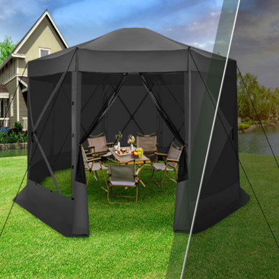 15x15 Screen Room with Mosquito Netting, Hub Tent Instant Screened Canopy