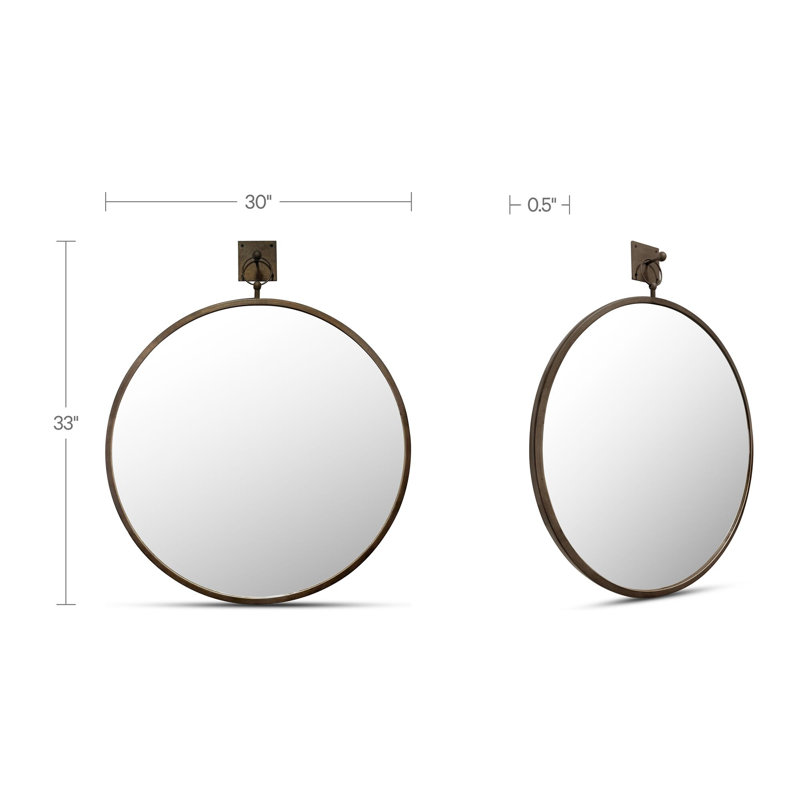 Cameo Mirror Aged Brass