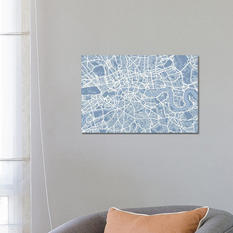 London Map II by Michael Tompsett - Wrapped Canvas Print, 45.72cm H x 66.04cm W x 1.91cm D