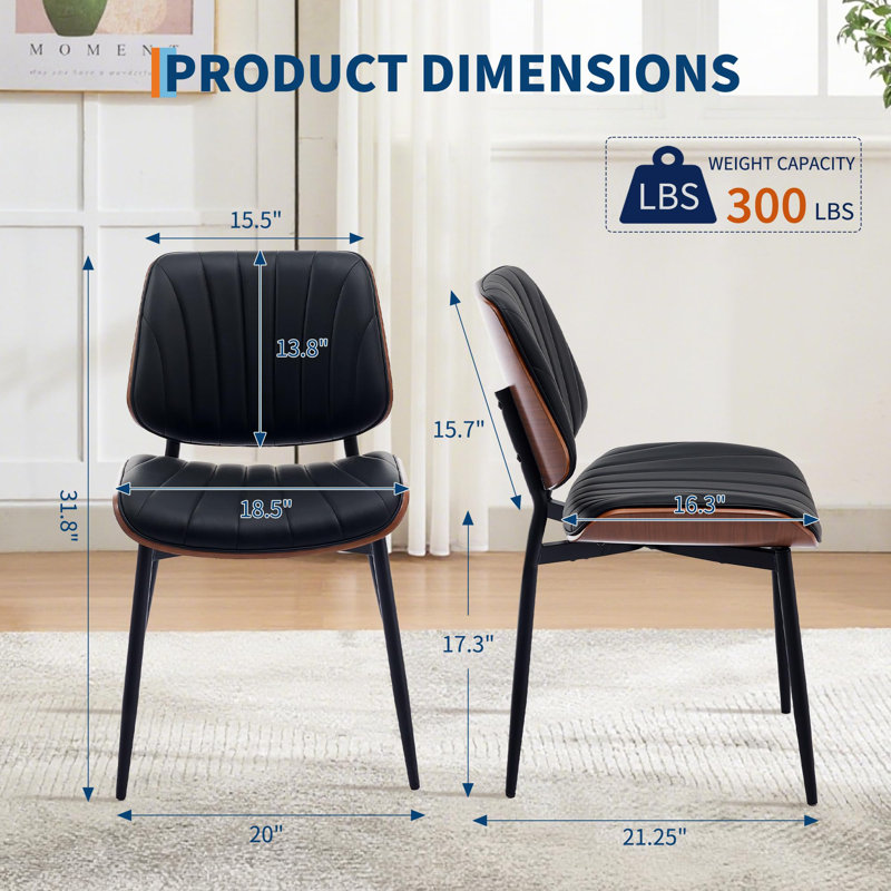 Upholstered Dining Chair, Black, Black