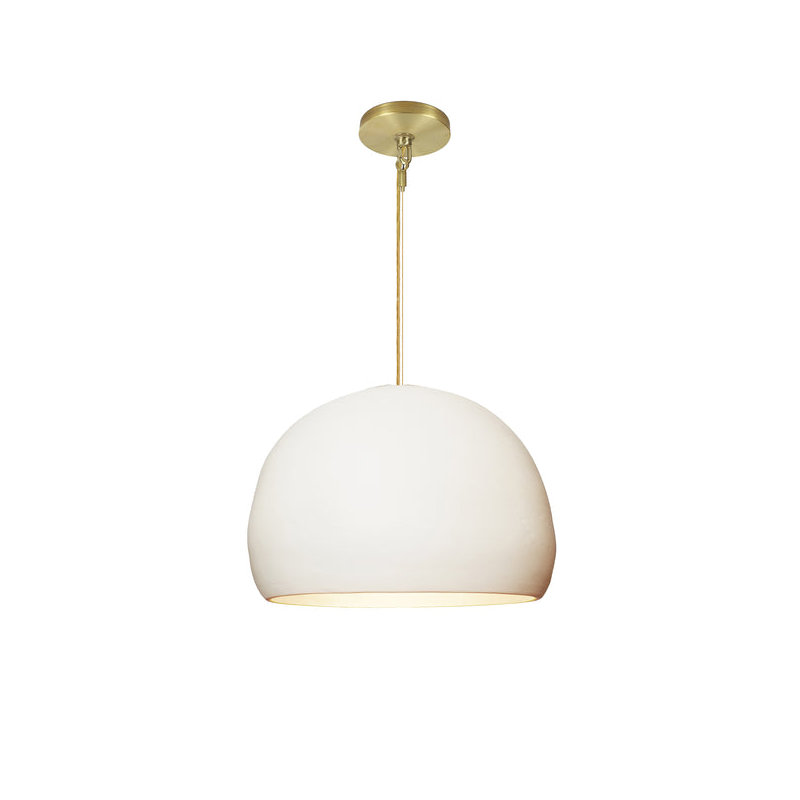 Clay 1 - Light Pendant, Matte White, Brass Braided