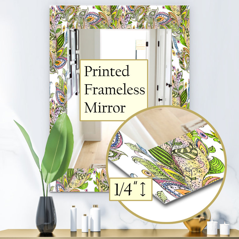 Miroir d’ambiance de feuillage tropical, H 24 po x l 32 po