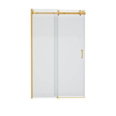 Porte de douche coulissante simple sans cadre avec porte de douche en verre trempé de 48 mm à l 4 4 po x H 76 po