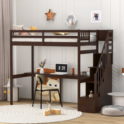 Lit simple Gihan avec bureau intégré