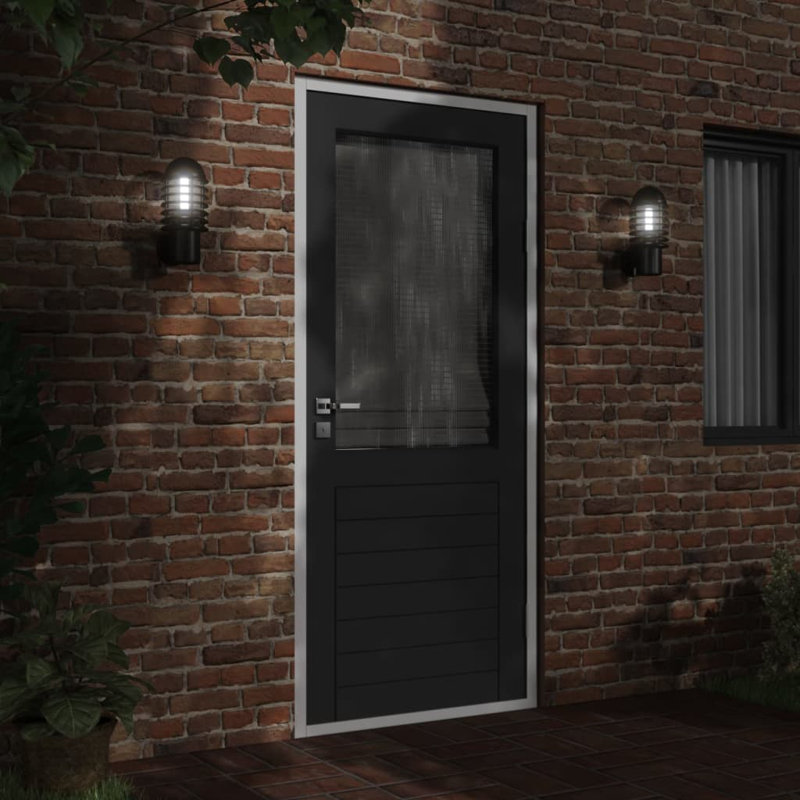 Deairra Plug-in 1 Light Outdoor Wall Light, Black