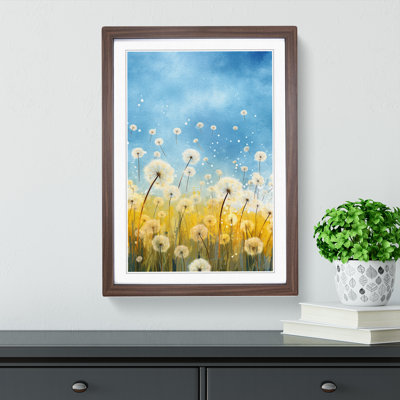 Dandelion Colour Field Art - Framed Print