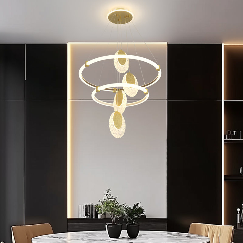  LED Chandelier, 120cm H x 60cm W x 60cm D, 2 Tiers, 57 W
