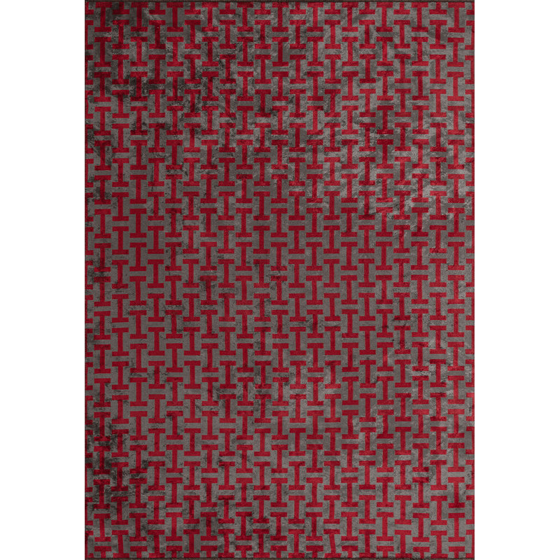 Amiriya Rectangle Geometric Cotton and Viscose Indoor / Outdoor Area Rug, Rectangle 200 x 300cm