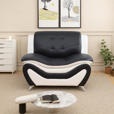 42" Wide Breathable Faux Leather Accent Chair