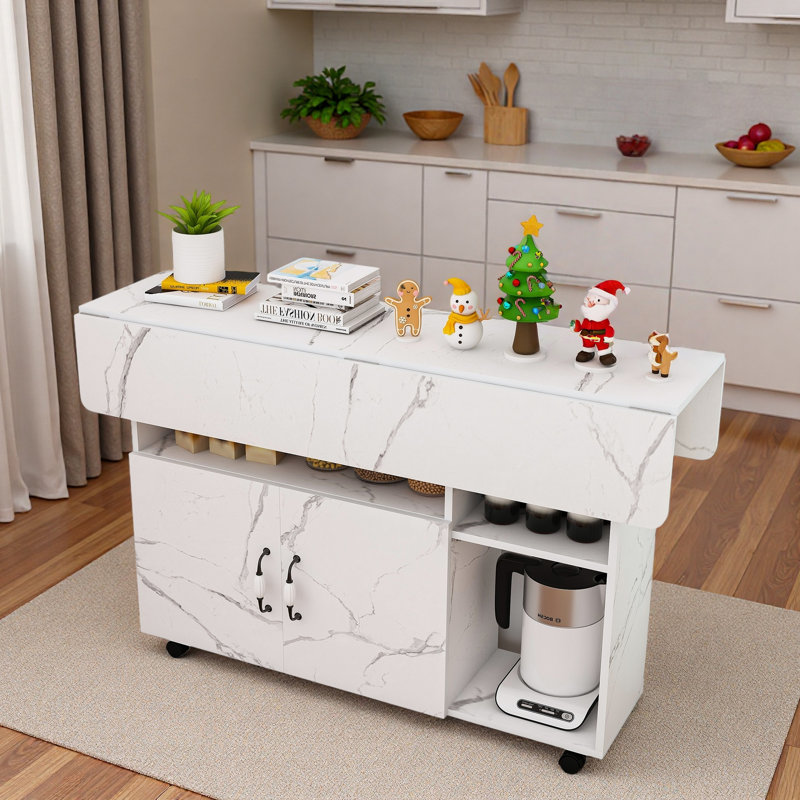 Table pliante multifonctionnelle avec tablettes et roulettes de rangement