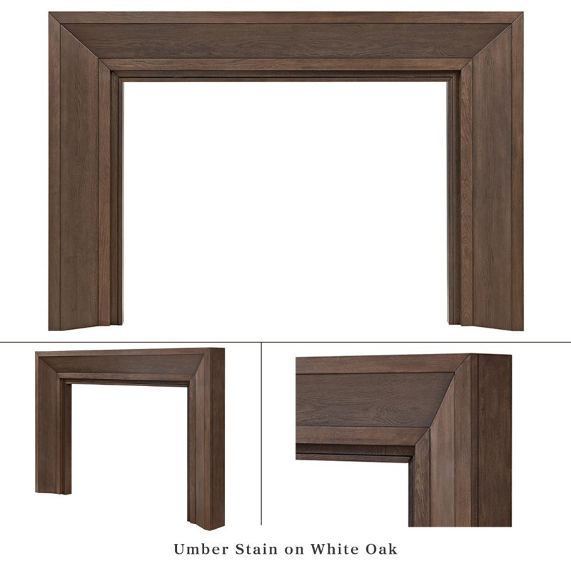 Modern Ember Everly Wood Fireplace Mantel Surround Overall Dimensions 80" x 54"- Interior Opening 56" x 42", Umber, 80"