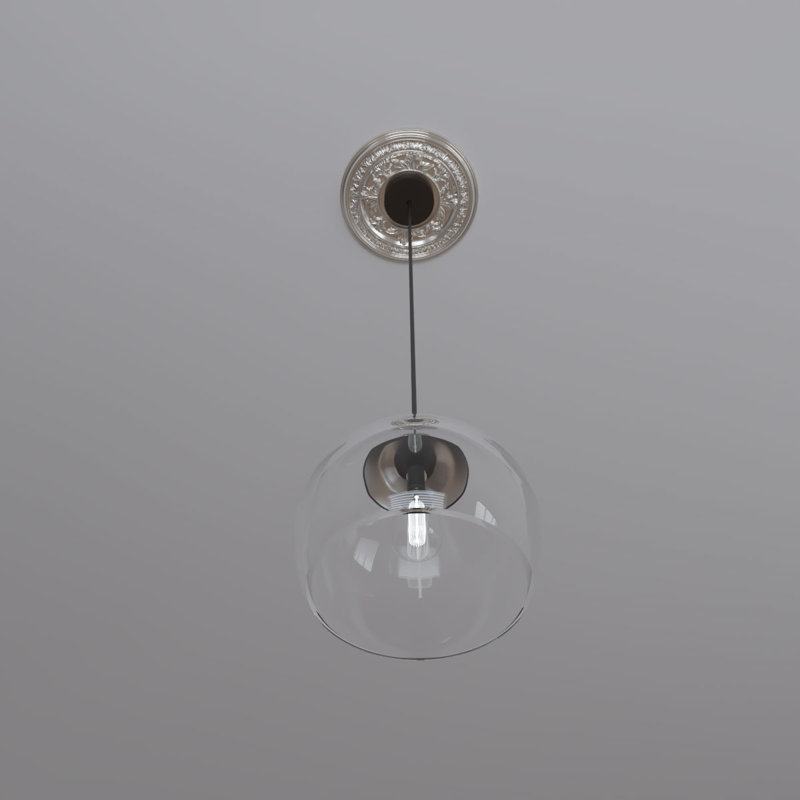 EnduraForm PVC Baltimore Thermoformed Ceiling Medallion, 10"OD x 3 1/2"ID x 3/4"P (Fits Canopies up to 4 1/4"), Bright Coat Chrome