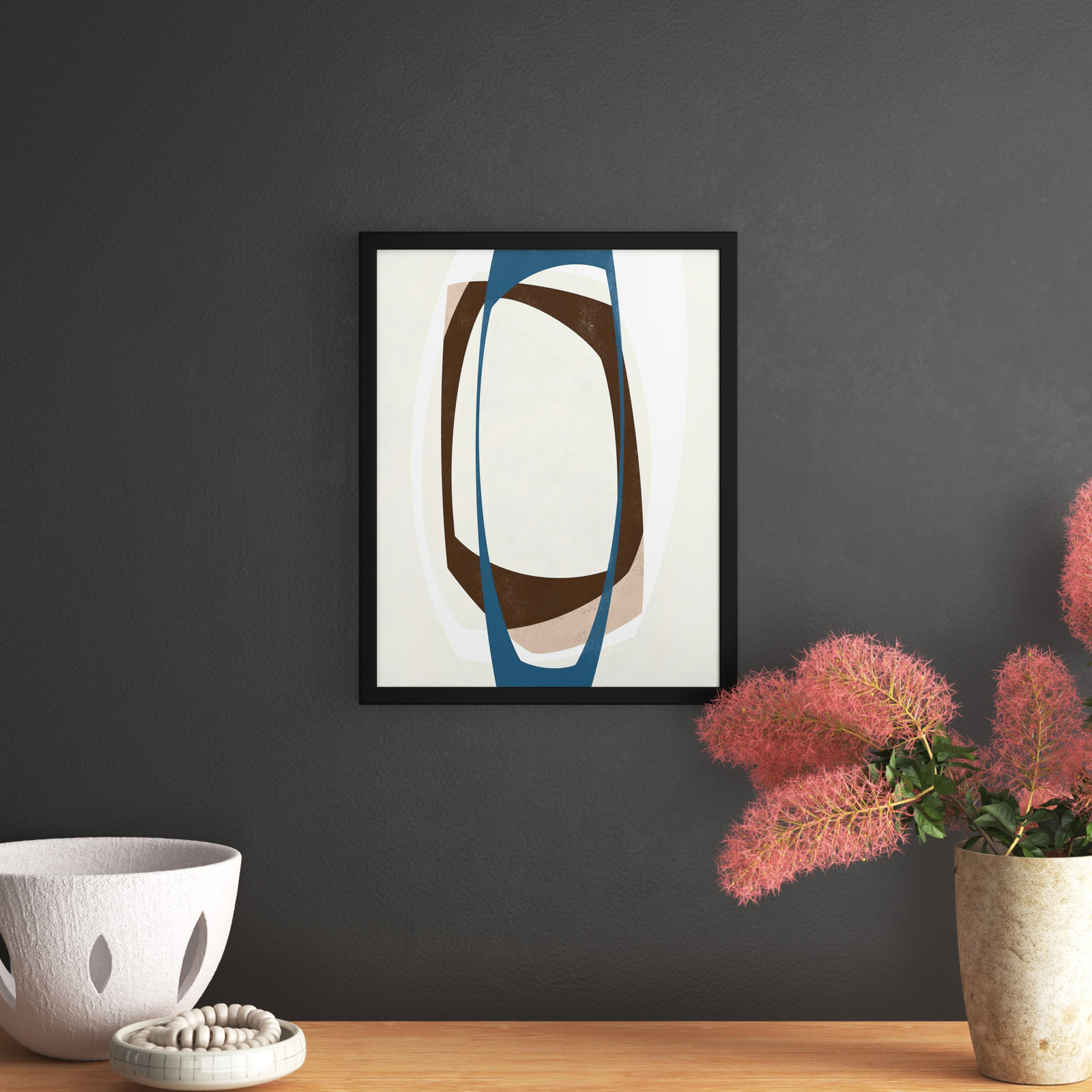 Orbit 1 Painting by Jacques Pilon, 20" H x 16" W, Black Framed