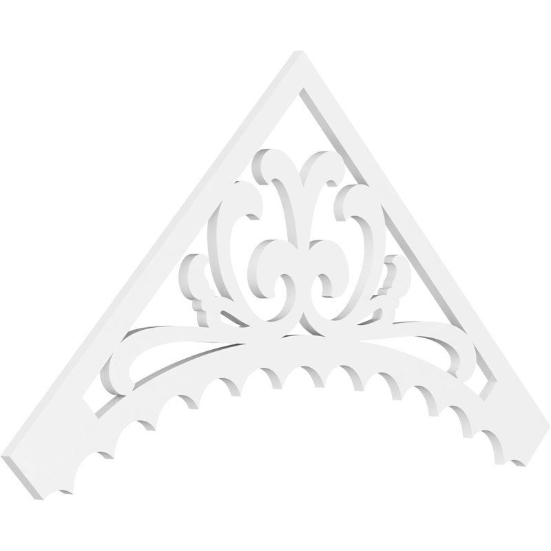 Genova Signature Urethane Gable Pediment, Primed Tan, 30"H x 60"W, 12/12