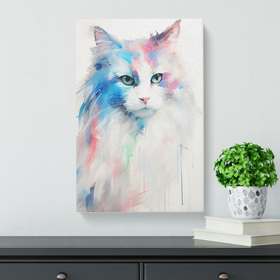 Ragdoll Cat Gestural No.2 - Wrapped Canvas