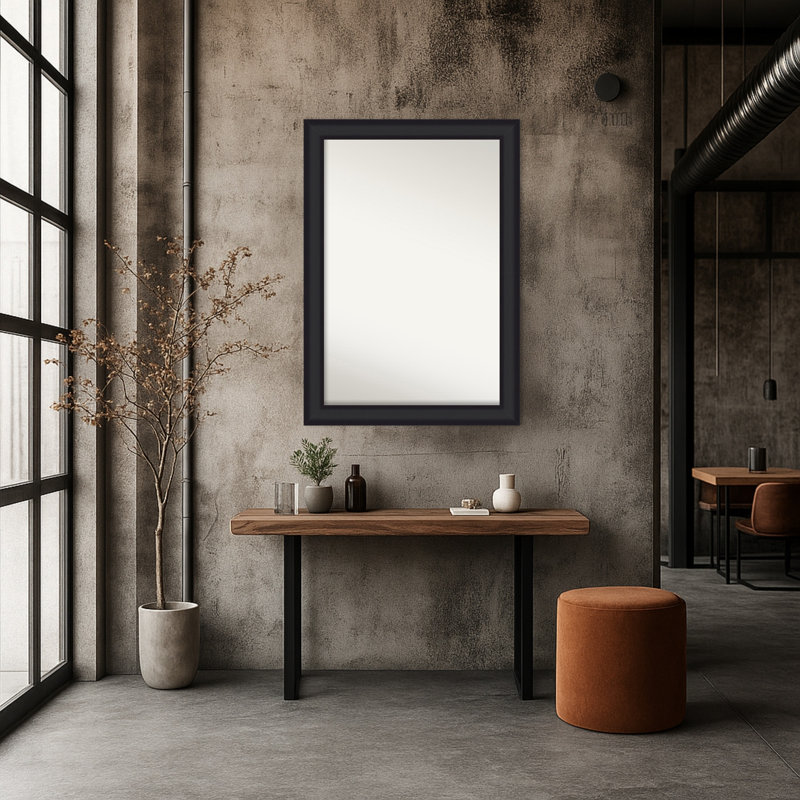 Miroir mural en bois non biseauté Oliver, 29,25 po x 41,25 po, Noir